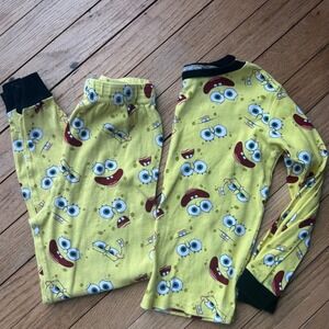 Kids‎ Spongebob Squarepants Pajamas Set Long Sleeve Pants Size 8 Nickelodeon